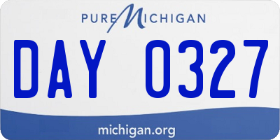 MI license plate DAY0327