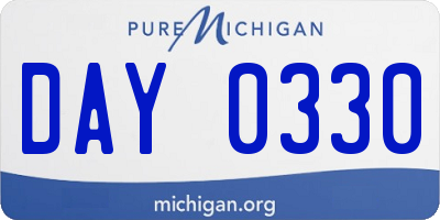 MI license plate DAY0330