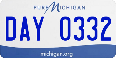 MI license plate DAY0332