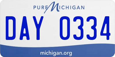 MI license plate DAY0334