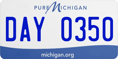 MI license plate DAY0350
