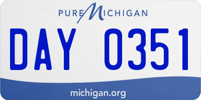 MI license plate DAY0351