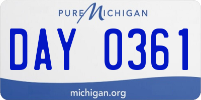 MI license plate DAY0361
