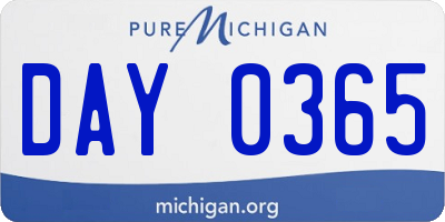 MI license plate DAY0365