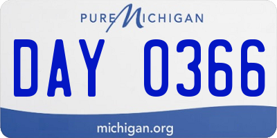MI license plate DAY0366
