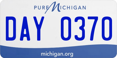 MI license plate DAY0370