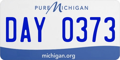 MI license plate DAY0373