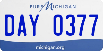 MI license plate DAY0377