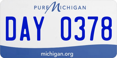 MI license plate DAY0378