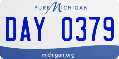 MI license plate DAY0379