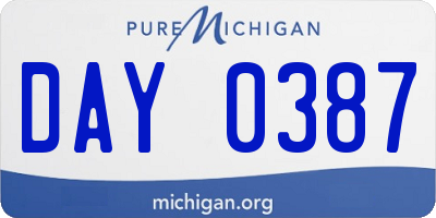 MI license plate DAY0387