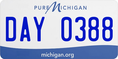 MI license plate DAY0388
