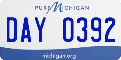 MI license plate DAY0392