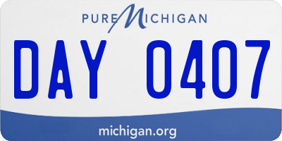 MI license plate DAY0407