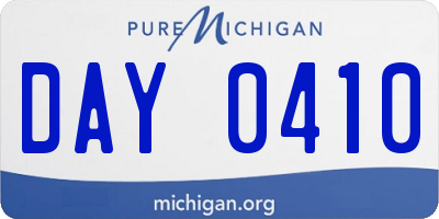 MI license plate DAY0410