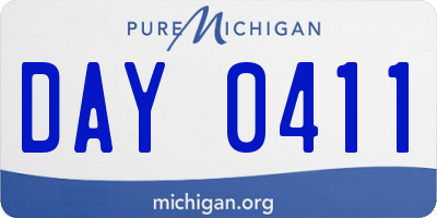 MI license plate DAY0411