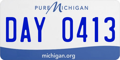 MI license plate DAY0413