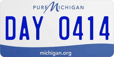 MI license plate DAY0414