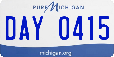MI license plate DAY0415
