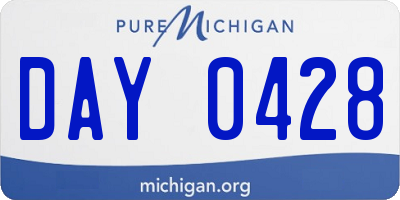 MI license plate DAY0428