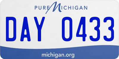 MI license plate DAY0433