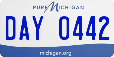 MI license plate DAY0442