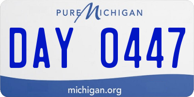 MI license plate DAY0447