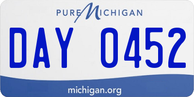 MI license plate DAY0452