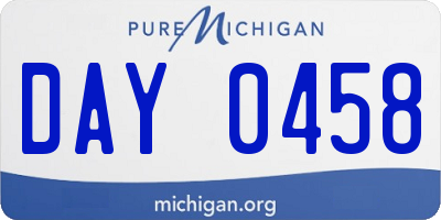 MI license plate DAY0458
