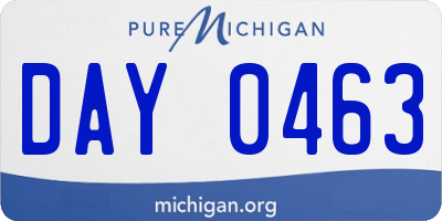 MI license plate DAY0463