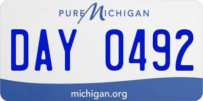 MI license plate DAY0492