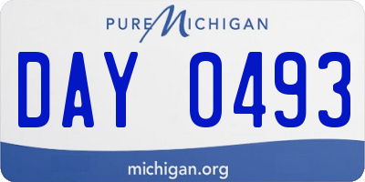 MI license plate DAY0493