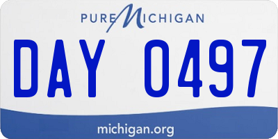 MI license plate DAY0497