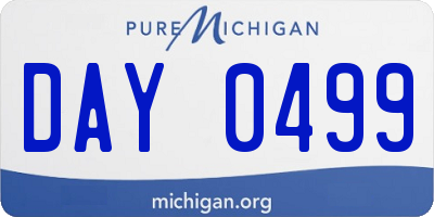 MI license plate DAY0499