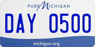 MI license plate DAY0500