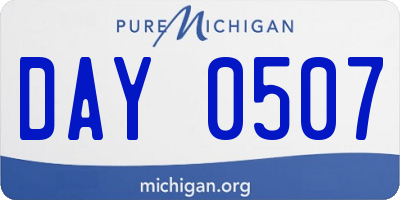 MI license plate DAY0507