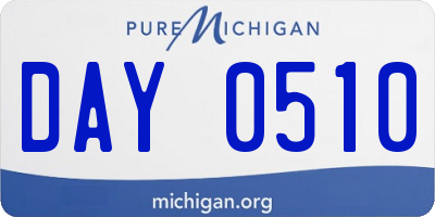 MI license plate DAY0510