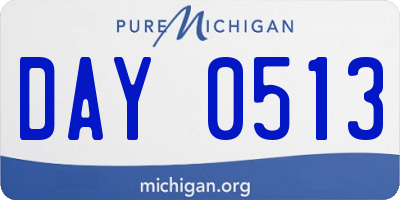 MI license plate DAY0513