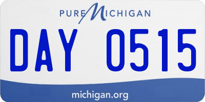 MI license plate DAY0515