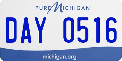 MI license plate DAY0516