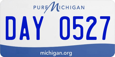 MI license plate DAY0527