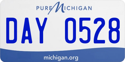 MI license plate DAY0528