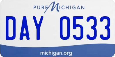 MI license plate DAY0533