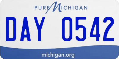 MI license plate DAY0542