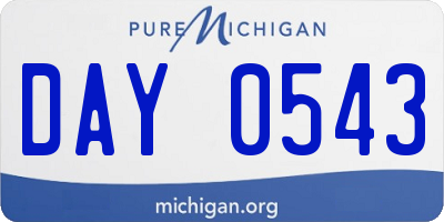 MI license plate DAY0543