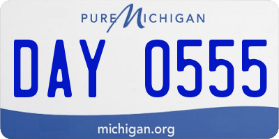 MI license plate DAY0555