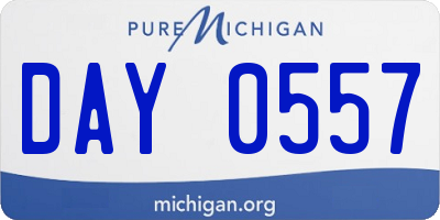 MI license plate DAY0557