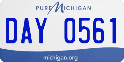 MI license plate DAY0561