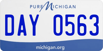 MI license plate DAY0563