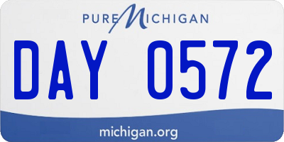 MI license plate DAY0572